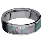 Tantalum with Polish Finish and Black Mother of Pearl Inlay