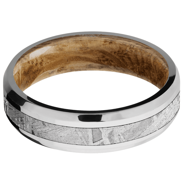 14K White Gold + Polish , Polish Finish + Whiskey Barrel