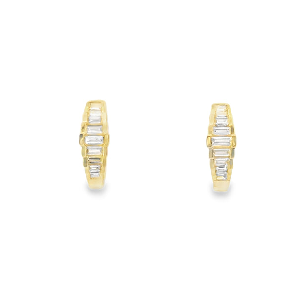 Graduated Baguette Diamond Huggies