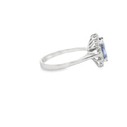 Tanzanite Ring with Diamond Halo