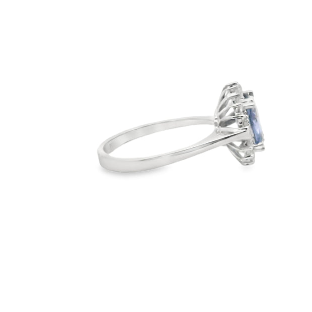 Tanzanite Ring with Diamond Halo