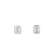Emerald Cut Bezel Set Lab Grown Diamond Studs