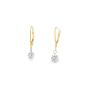 Yellow Gold Lab Grown Diamonds Drop Earrings