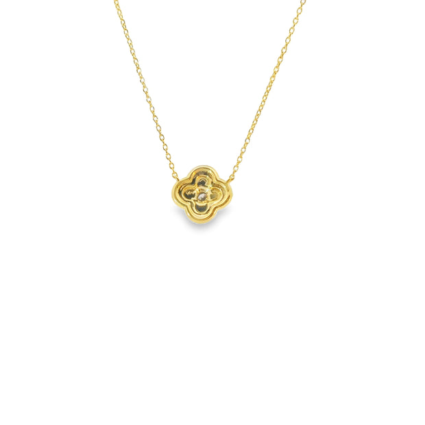 Fluted Clover Diamond Pendant