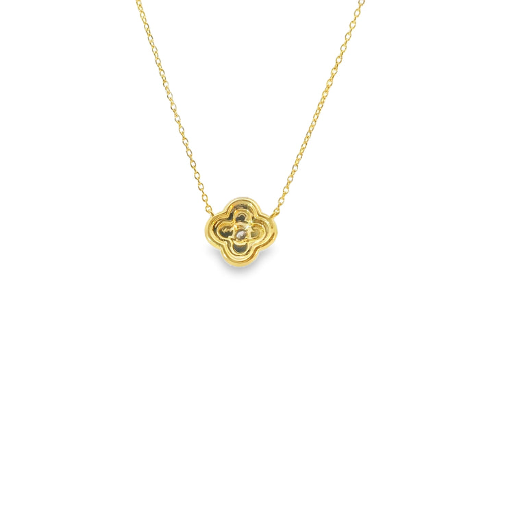 Fluted Clover Diamond Pendant