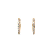 14 Karat Yellow Gold Diamond Huggies