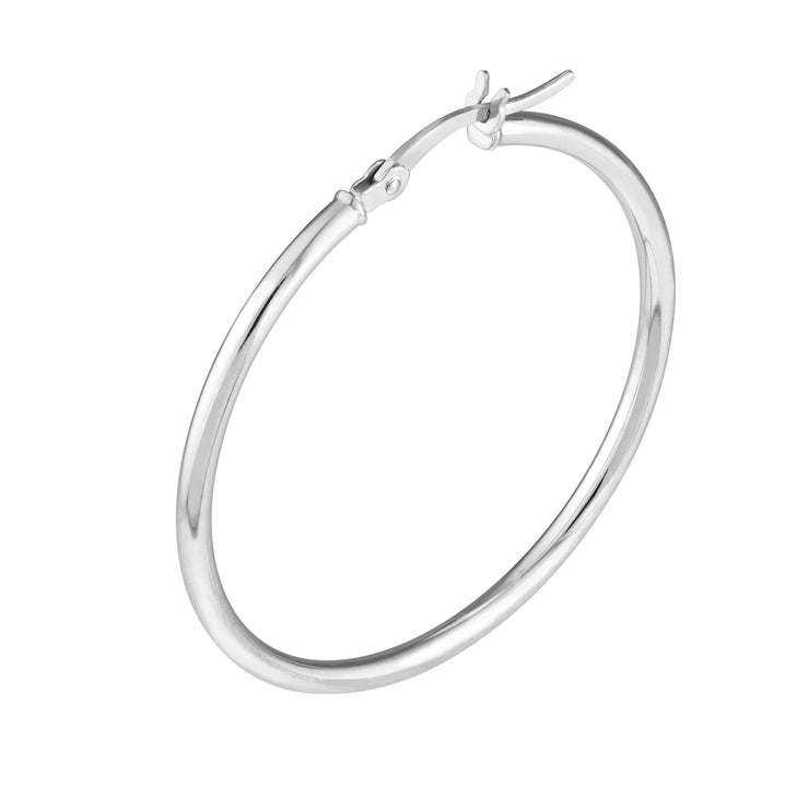 Sterling Silver Polished Hoops