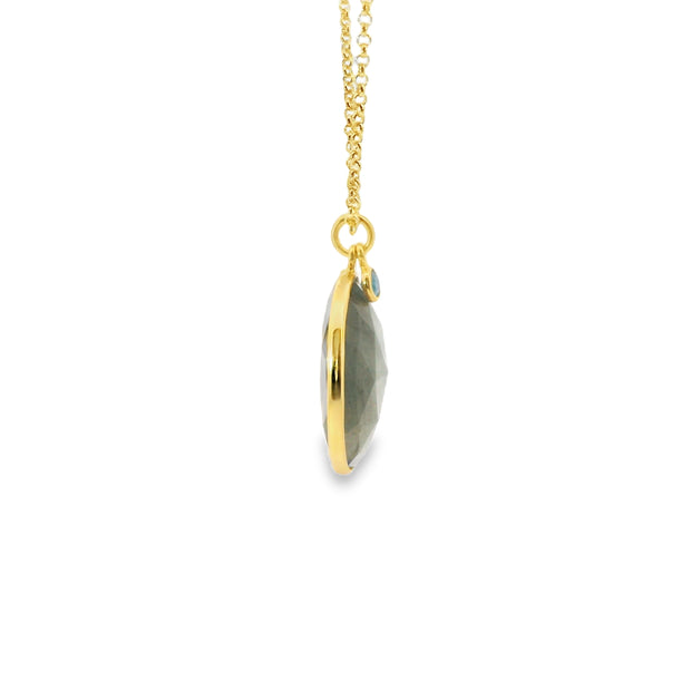 Vermeil Pendant with Labradorite and Apatite Accent