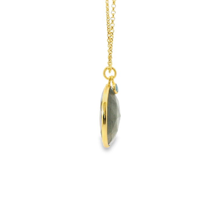 Vermeil Pendant with Labradorite and Apatite Accent