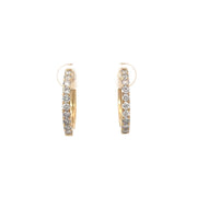 14 Karat Yellow Gold Diamond Huggies