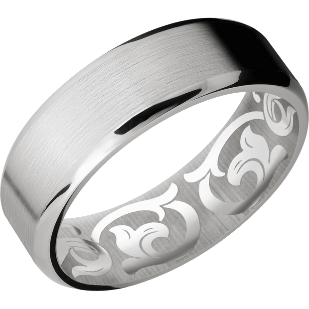 14K White Gold + Satin , Polish Finish