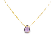 Bezel Set Amethyst Necklace