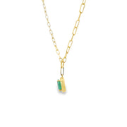 Emerald Paperclip Pendant