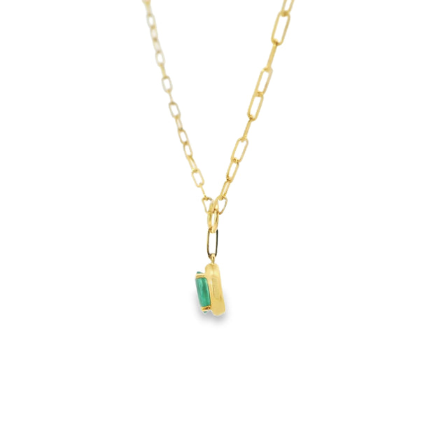 Emerald Paperclip Pendant