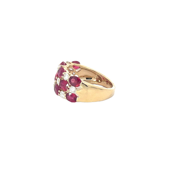 Yellow Gold Diamond Ruby Ring