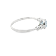 Blue Topaz and Diamond Ring