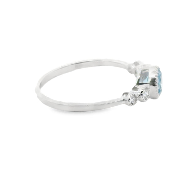 Blue Topaz and Diamond Ring
