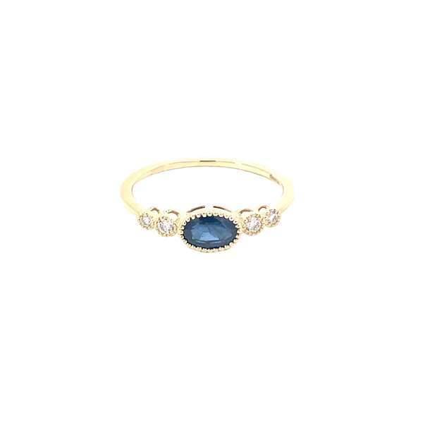 Yellow Gold Diamond Sapphire Ring