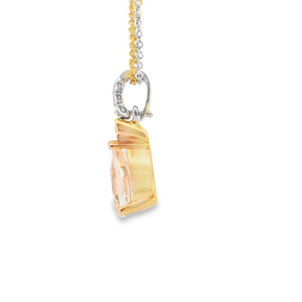 Morganite and Diamond Pendant