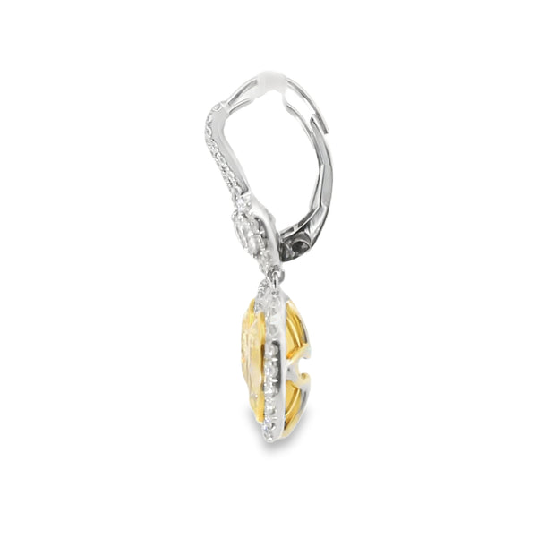 Yellow Diamond Drop Earrings