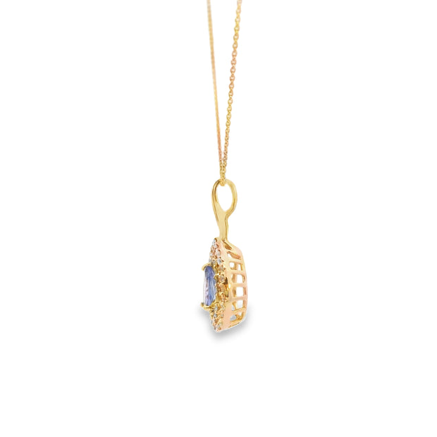 Tanzanite Double Halo Pendant