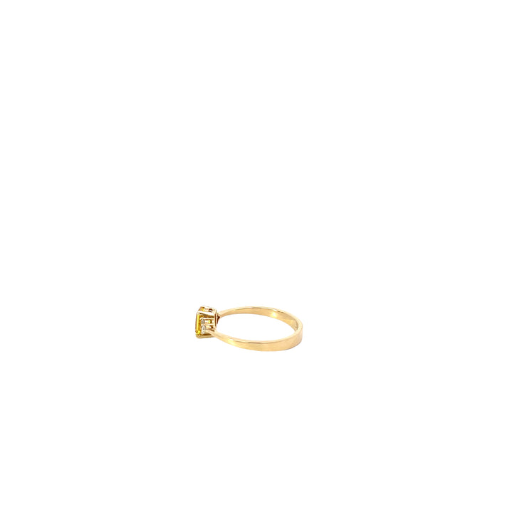 14k Yellow Gold Yellow Sapphire Diamond Ring