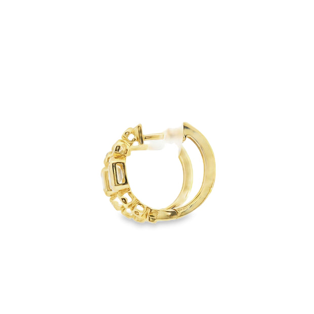 Huggies with Bezel Set Diamonds