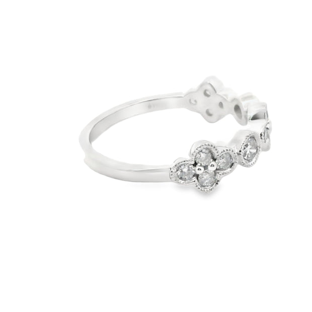 Diamond Clover Vintage Inspired Ring