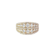 Yellow Gold Multi Row Diamond Ring