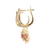 Ruby and Diamond Drop Earring