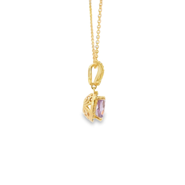Amethyst and Diamond Pendant