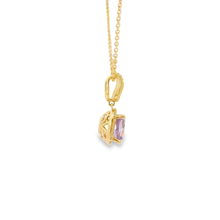 Amethyst and Diamond Pendant