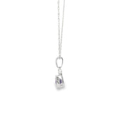 Amethyst and Diamond Bezel Set Pendant