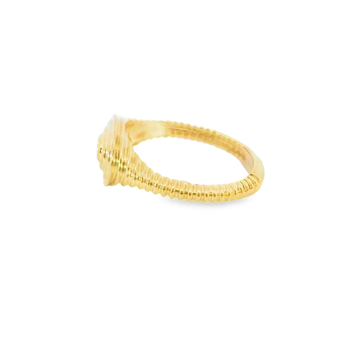 Ripple Texture Diamond Signet Ring