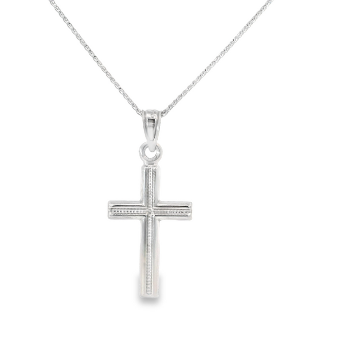 White Gold Crucifix Necklace