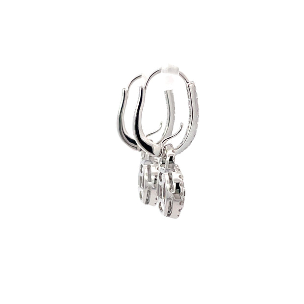 18 Karat White Gold Diamond Drop Earrings