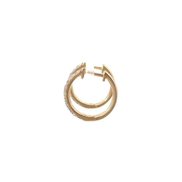 14 Karat Yellow Gold Diamond Huggies