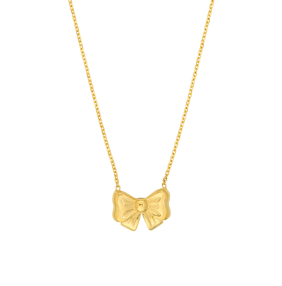 Yellow Gold Bow Necklace