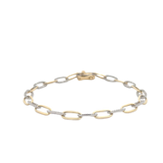 Two Tone Diamond Paperclip Bracelet