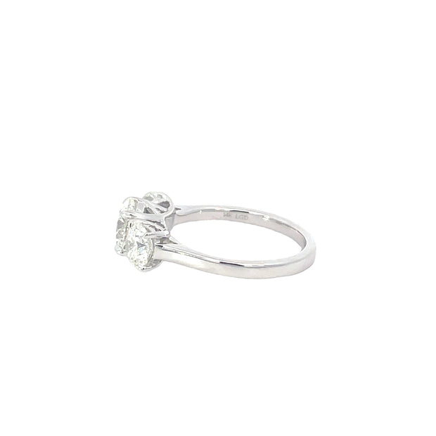 White Gold Lab Grown 3 Stone Ring