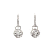 18 Karat White Gold Diamond Drop Earrings
