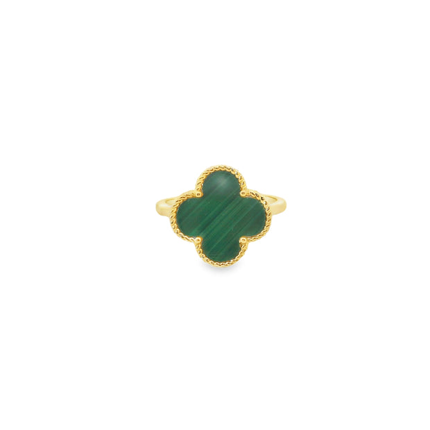 Malachite Clover Ring