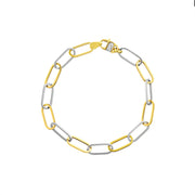 Two Tone Paperclip Chain Bracelet