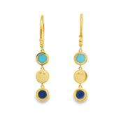 Drop Earrings with Turquoises and Lapis
