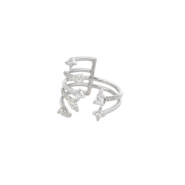 White Gold Diamond Split Band Ring