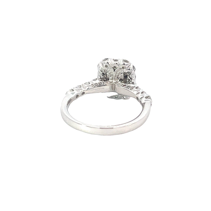 Emerald Cut Halo Lab Grown Engagement Ring