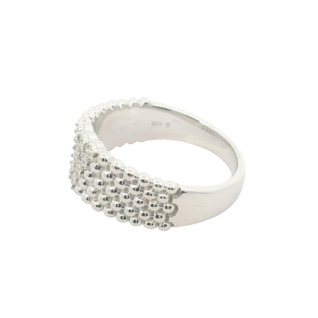 Beaded Band Diamond Ring