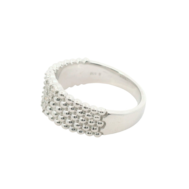 Beaded Band Diamond Ring
