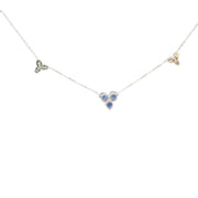 Sapphire and Diamond Cluster Station Necklace