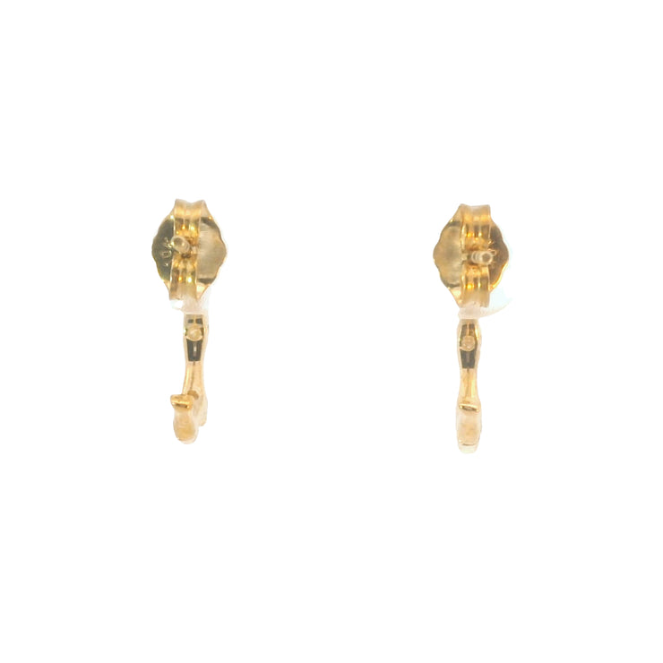 Mini Bamboo Diamond Hoops